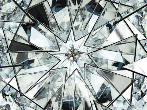 Diamond structure star shape and kaleidoscope background Illustrazione stock