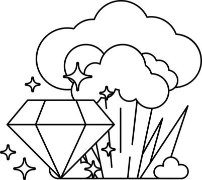 A diamond is surrounded by a cloud of smoke and sparks Stock Illustration