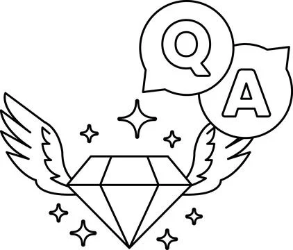 A diamond is surrounded by stars and a question mark Stock Illustration