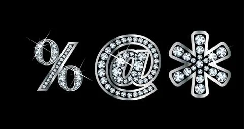 Diamond Symbols % @ * Stock Illustration