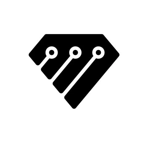Diamond tech logo design vector template, Creative Diamond logo concept Stock Illustration