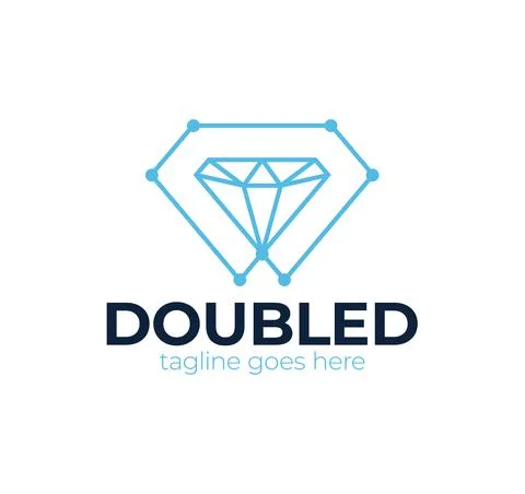 Diamond tech logo design vector template, Creative Diamond logo concept Stock Illustration