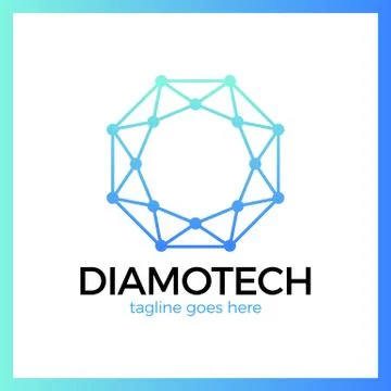 Diamond Tech Logo 스톡 일러스트