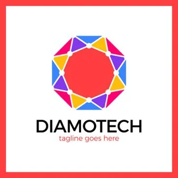 Diamond Tech Logo Stock Illustration