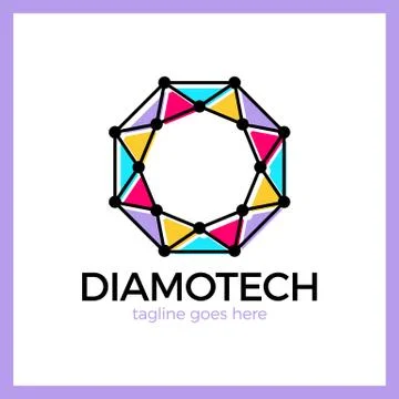 Diamond Tech Logo Illustrazione stock