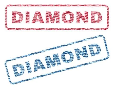 Diamond Text Textile Seal Stamp Watermarks Stock Illustration