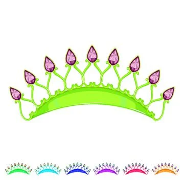 Diamond tiara crown cartoon vector graphic 스톡 일러스트