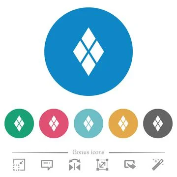 Diamond tile pattern flat round icons Illustrazione stock