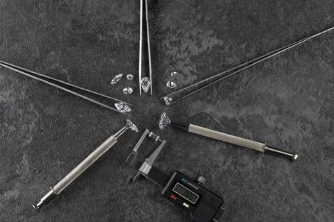 Diamond tools, diamond estimation expertise. Stock Photos