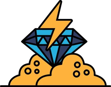 A diamond is on top of a pile of sand Stock Illustration