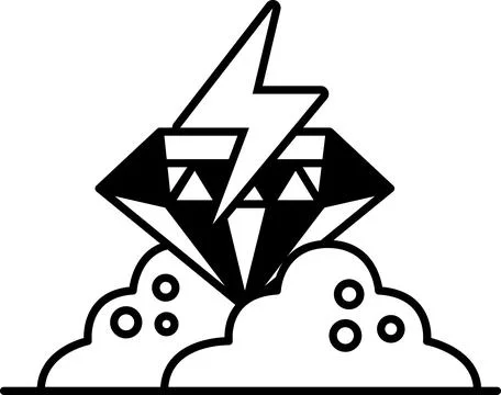Diamond is on top of a pile of sand Stock Illustration