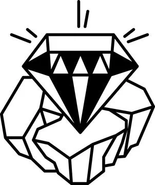 Diamond is on top of a rock 스톡 일러스트