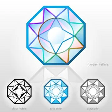 Diamond in top view Illustrazione stock