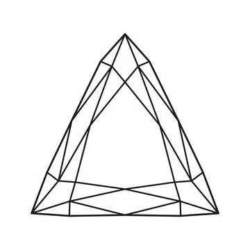 Diamond Trillion cut shape. Diamond top view. Gemstone outline icon for Illustrazione stock