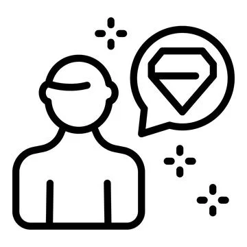 Diamond trust icon outline vector. Company service Stock Illustration