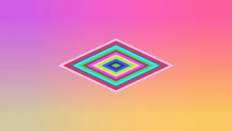 Diamond Tunnel Animation with Concentric Multi-Colored Layers Stock Footage 340899315