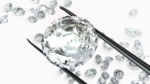 Diamond in tweezers Video stock 27482560