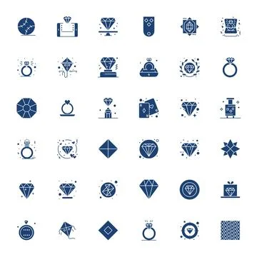 Diamond Ultimate Vector Package with 36 Retina Ready Filled Display Perfect.. Stock Illustration