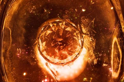 Diamond upped view with fire. Stock Photos