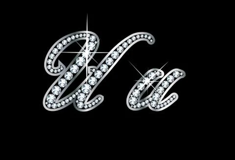 Diamond Uu in Script VECTOR Stock Illustration