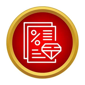 Diamond value appraisal document percent report icon Stock Illustration