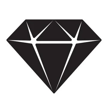 Diamond vector gem icon logo illustration jewelry Stock Illustration
