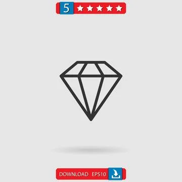 Diamond vector icon Illustrazione stock