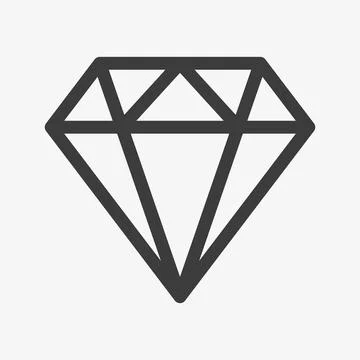 Diamond vector icon isolated on white background Stock Illustration