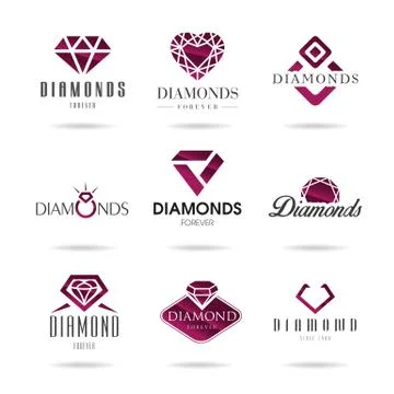 Diamond vector icons set Stock Illustration