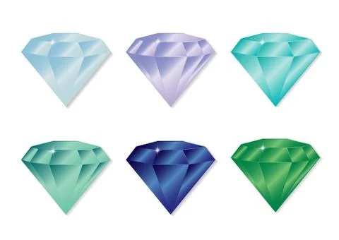 Diamond vector icons set. Stock Illustration