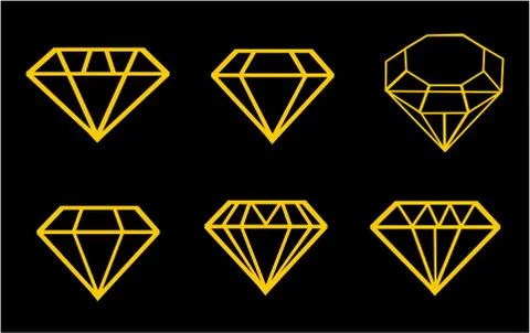 Diamond vector icons set Stock Illustration