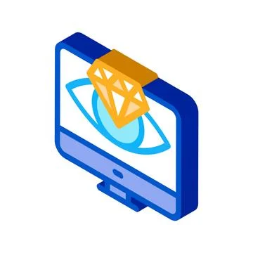 Diamond vision computer screen isometric icon vector illustration Illustrazione stock