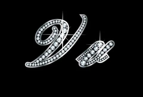 Diamond Vv in Script VECTOR Stock Illustration