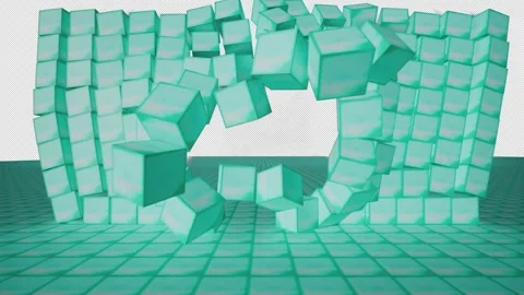 Diamond wall with door get broken - Minecraft for intro outro Stock Footage 268766627