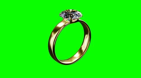 Diamond wedding ring on chroma key screen with free place on left, fictitious Stock-Illustration
