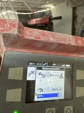 Diamond wire sawing remote controller used for cutting massive concrete str.. Stock Photos