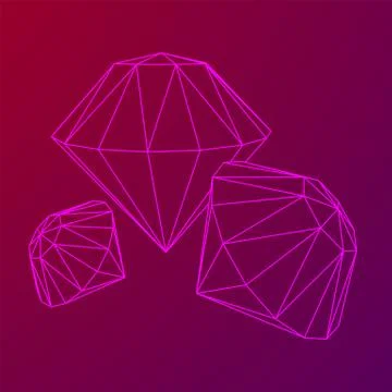 Diamond Wireframe low poly mesh Stock Illustration