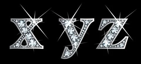 Diamond xyz Lower Case Stock Illustration