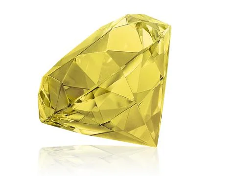 Diamond Yellow on white background Foto stock
