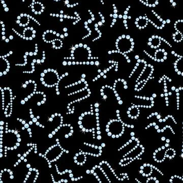 Diamond zodiac signs seamless pattern Illustrazione stock