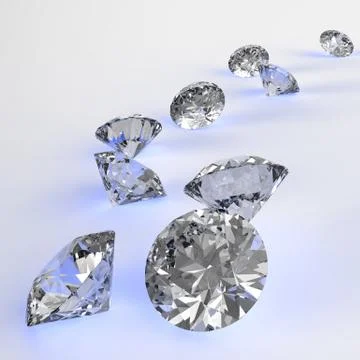 Diamonds 3d in composition as concept Stock Illustration