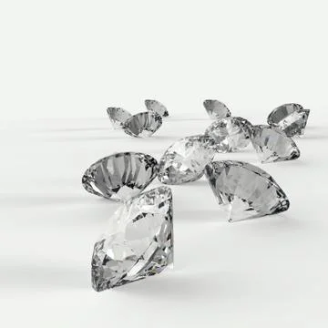 Diamonds 3d in composition Illustration