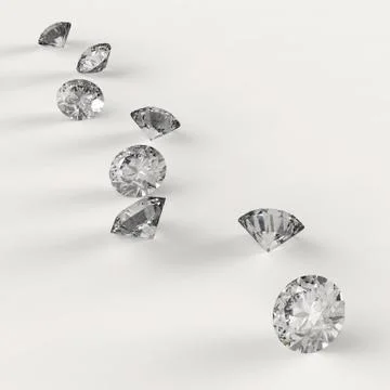 Diamonds 3d in composition Stock Illustration