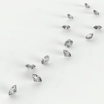 Diamonds 3d in composition Stock Illustration