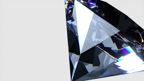 Diamonds 3D Transition with alpha channel Stock Footage 305752327