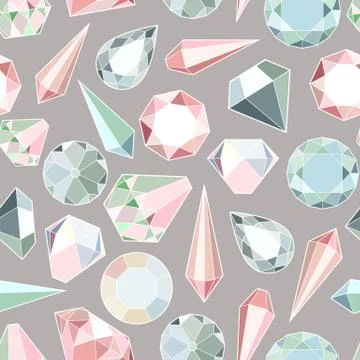 Diamonds and crystals Stock Illustration