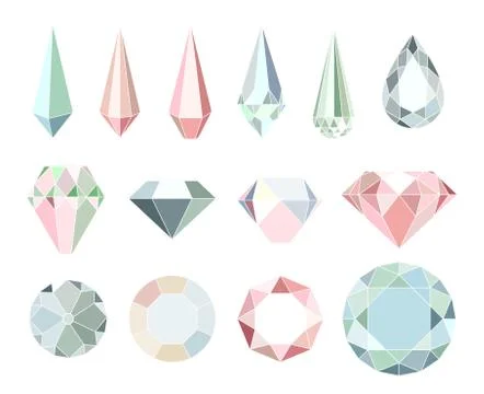 Diamonds and crystals Stock Illustration