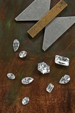 Diamonds and tool Foto stock