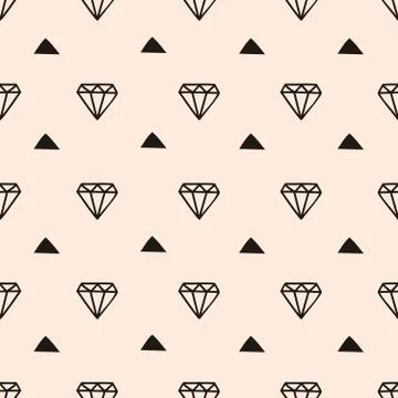 Diamonds and Triangles Seamless Pattern Illustrazione stock
