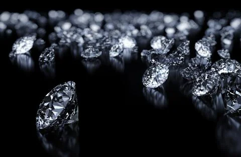 Diamonds on black backgorund Stock Illustration